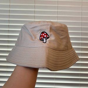 Toadstool Mushroom Bucket Hat (Light Tan)